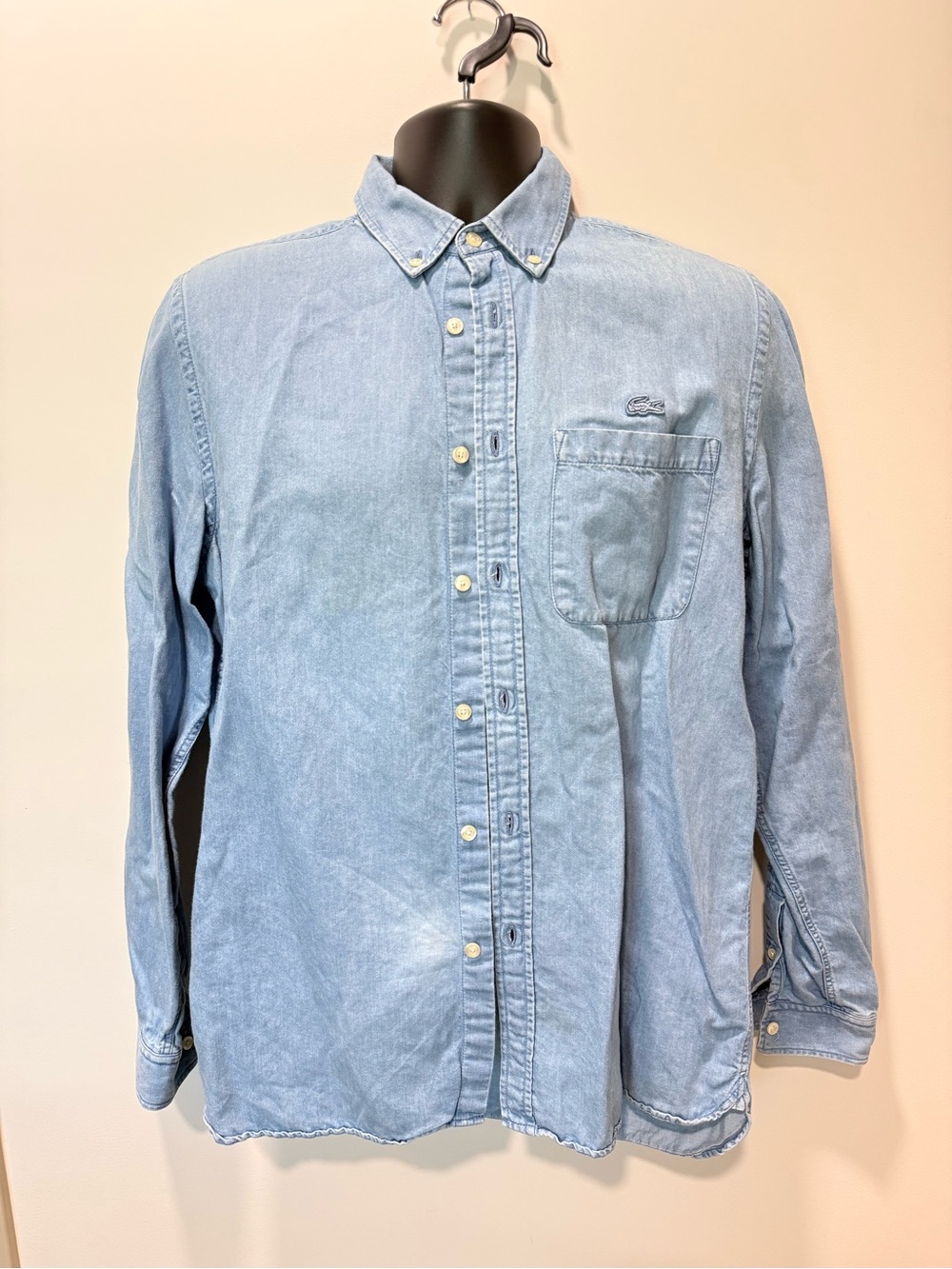 Lacoste Light Wash Denim Button-Down Shirt - Men's
